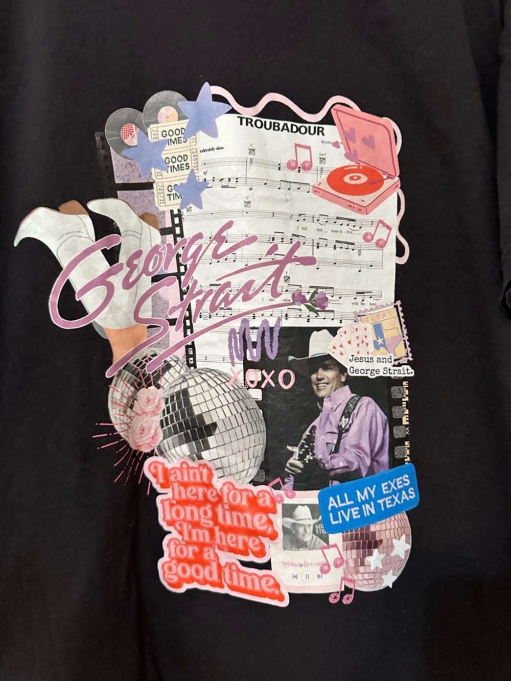 Black Graphic Tee with rodeo western country concert Print - Picture 2 of 3